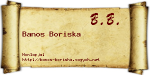 Banos Boriska névjegykártya